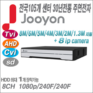 [DVR-8CH][유명한 주연전자 정품] JHD-8M08-K1 [Cvi AHD Tvi +8IP 전국출장AS]